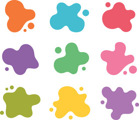 Colorful abstract blob shapes on white background for design and graphic projects