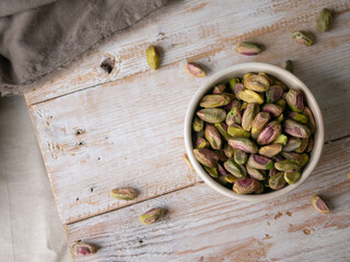 Pistachio nut cashew. Healthy snack high in dietary fiber.