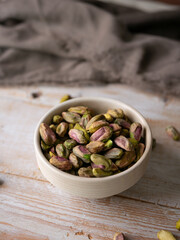 Pistachio nut cashew. Healthy snack high in dietary fiber.