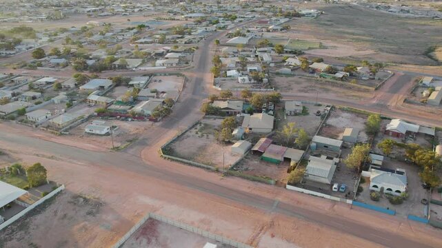 Settlements Of Coober Pedy Mining Town In Northern South Australia. Aerial Drone Shot