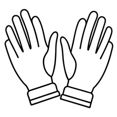 Sterile Gloves Line Art Vector