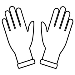 Sterile Gloves Line Art Vector