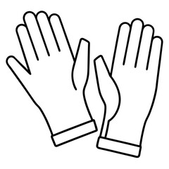 Sterile Gloves Line Art Vector