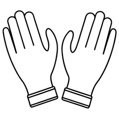 Sterile Gloves Line Art Vector