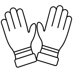 Sterile Gloves Line Art Vector