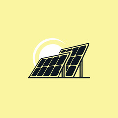 minimal logo of solar panels
