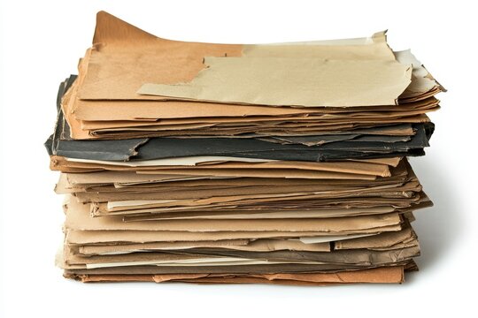 Stack of various business documents and papers organized for review and sorting at a professional workspace during a productive office day - Powered by Adobe