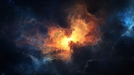 Futuristic abstract digital cloud network with floating particles and glowing lines in a nebulous high-tech atmosphere




