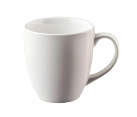 Empty white mug with handle