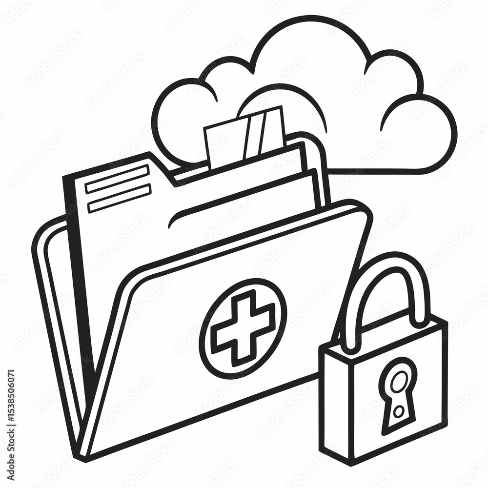 Poster secure cloud storage for medical records protecting patient data with encryption