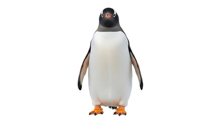 Fototapeta premium Standing Penguin Isolated on White Background Facing Front