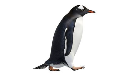 Obraz premium Penguin Walking Isolated on White Background Avian Wildlife
