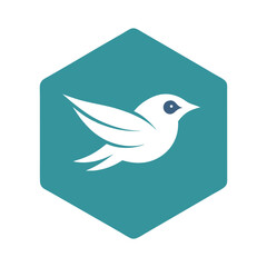 Obraz premium Elegant bird logo icon branding template in minimal style vector illustration.