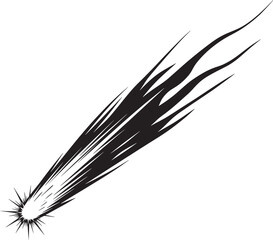 Black and White Comet Tail Graphic Design Element vector