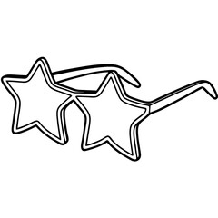 Line Art of Star-Shaped Sunglasses for Creative Designs, Fashion Illustrations, Trendy Graphics, and Print Media Projects  