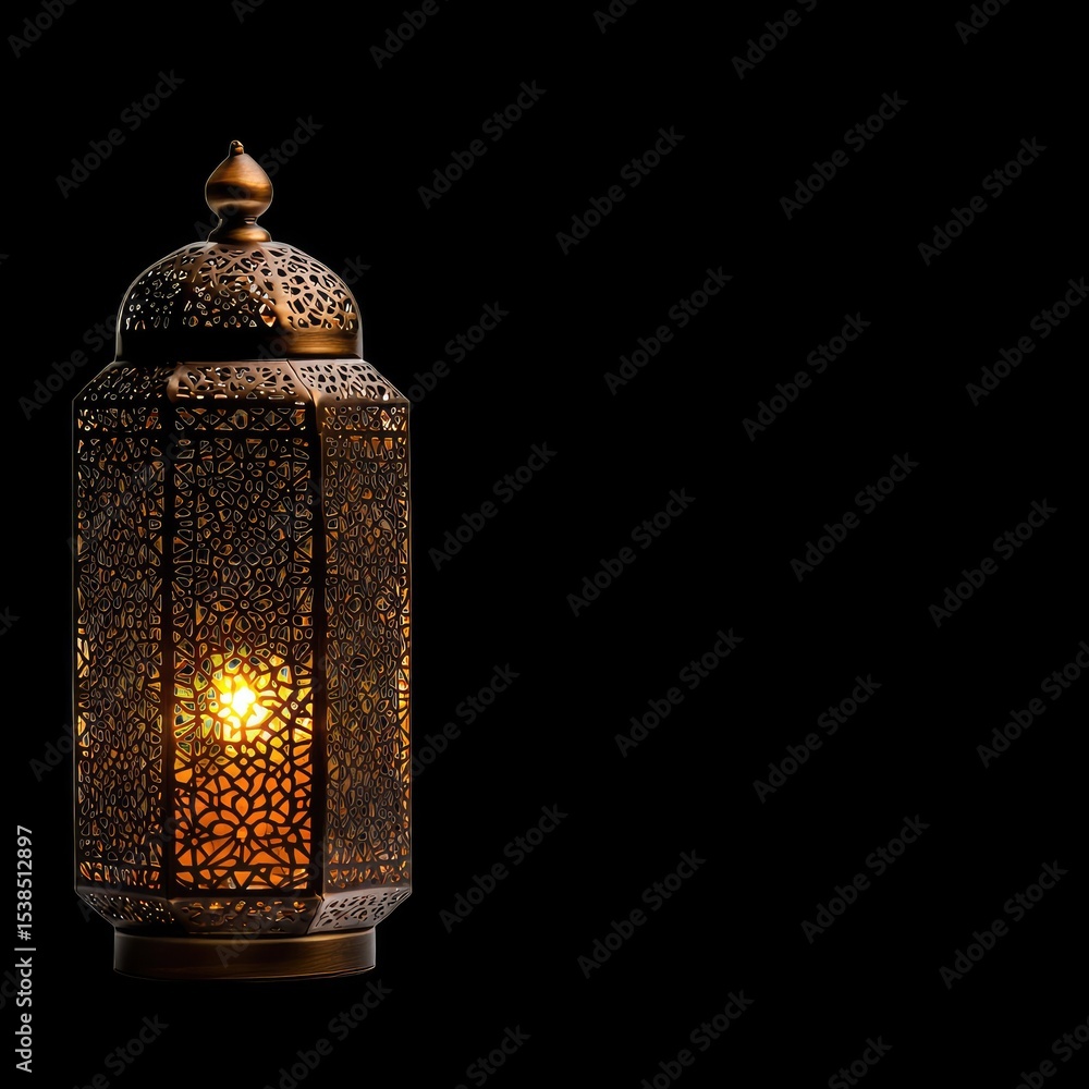 Aufkleber elegant decorative lantern with intricate pattern and ambient light
