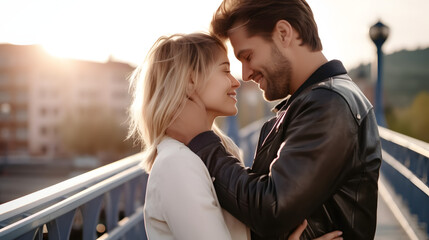 young couple kissing