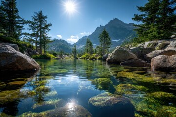 Crystal Clear Mountain Lake Reflection