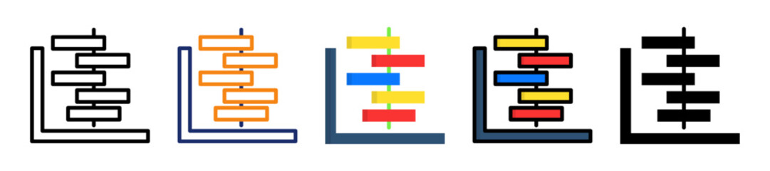 Obraz premium Gantt Chart Multyple Style Icon