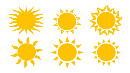 Sun icons vector isolated on tranparent background. Shine sun ray set. Sunshine vector sign.
