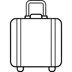 Minimalist Line Art Luggage Bag Icon – Vector Outline Illustration