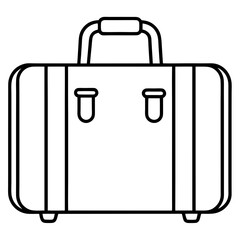 Minimalist Line Art Luggage Bag Icon – Vector Outline Illustration