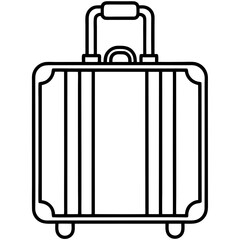 Minimalist Line Art Luggage Bag Icon – Vector Outline Illustration