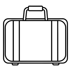 Minimalist Line Art Luggage Bag Icon – Vector Outline Illustration