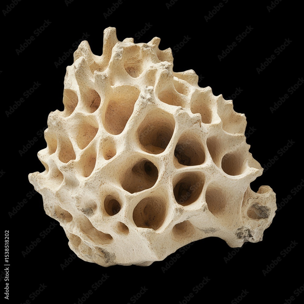 Poster unique coral structure with intricate holes and patterns