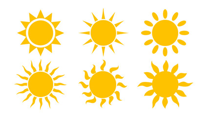 Sun icons vector isolated on tranparent background. Shine sun ray set. Sunshine vector sign.