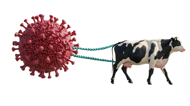 An unusual team a cow towing a gigantic coronavirus through a unique circumstance