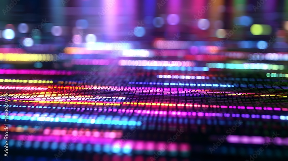 Poster abstract colorful light trails background for technology and data visualization design art