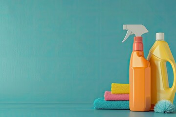 High Detail Visual of Cleaning Products with Copy Space