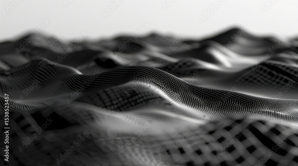 Poster digital mesh layers create modern technology landscape, showcasing intricate patterns and textures i