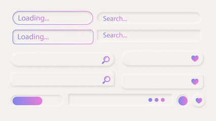 Neumorphism Button Icon Gradien Label Frame White 3d Elegant Shadow Web Vector  Ui Digital Neomorphism Interface