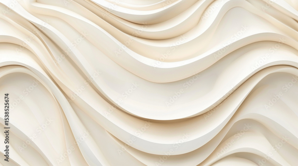 Poster minimal flowing curves with white and cream tones create serene and elegant backdrop, perfect for mo