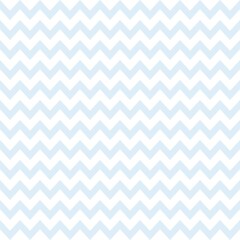 Seamless chevron pattern with powder blue zigzag lines on white background