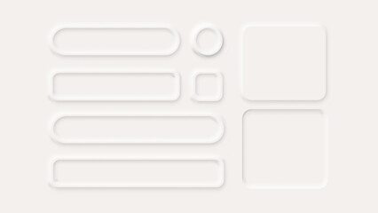 Neumorphism Button Label Frame White 3d Elegant Shadow Web Vector Icon Ui Digital Neomorphism Interface