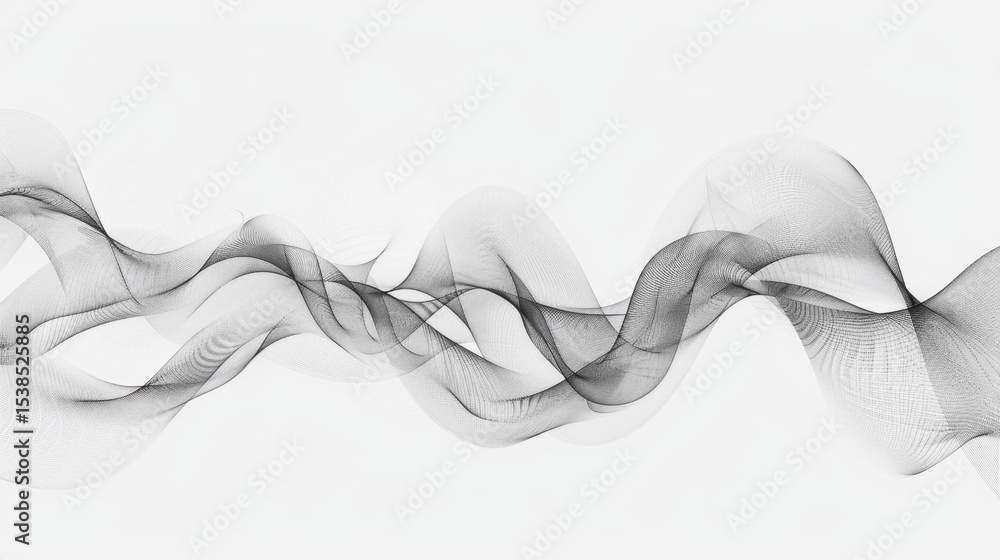 Poster minimal waveforms overlapping in clean abstract style evoke sense of fluidity and motion