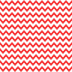 Seamless chevron pattern with red zigzag lines on white background