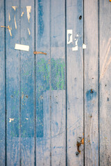 Weathered Blue Wood Wall Texture with Peeling Paint