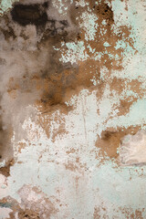 Old Damaged Wall Texture with Peeling Paint and Grunge Stains