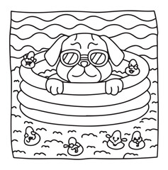 Dog Moments - Cute Puppy Life Coloring Pages | Fun Dog Activities | Dog coloring page | Line art vector illustration