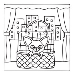 Dog Moments - Cute Puppy Life Coloring Pages | Fun Dog Activities | Dog coloring page | Line art vector illustration
