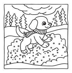 Dog Moments - Cute Puppy Life Coloring Pages | Fun Dog Activities | Dog coloring page | Line art vector illustration