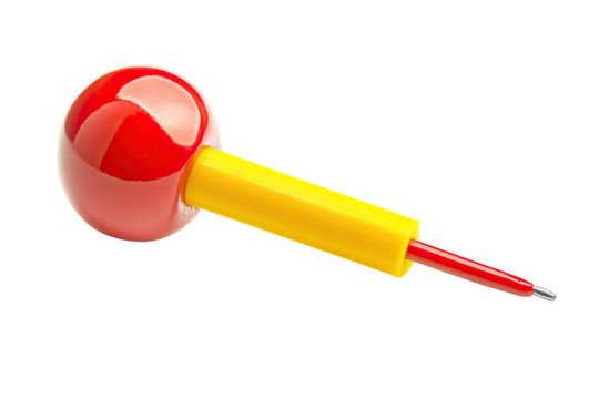 Red and yellow tool with a ball tip