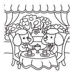 Dog Moments - Cute Puppy Life Coloring Pages | Fun Dog Activities | Dog coloring page | Line art vector illustration
