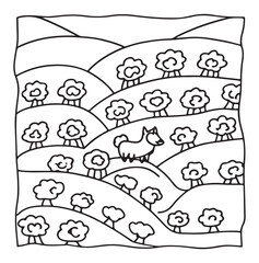 Dog Moments - Cute Puppy Life Coloring Pages | Fun Dog Activities | Dog coloring page | Line art vector illustration