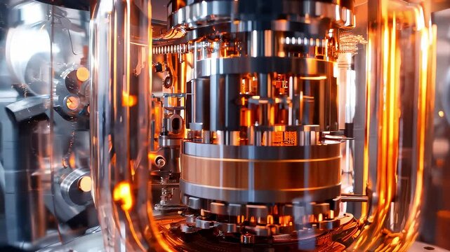 Precise Technology Equipment Internal Operation Close-up