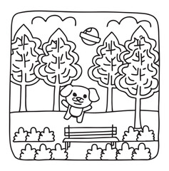 Dog Moments - Cute Puppy Life Coloring Pages | Fun Dog Activities | Dog coloring page | Line art vector illustration